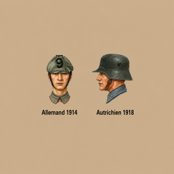 2 têtes armées Empires centraux, WWI, Allemand, Autrichien