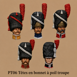 Têtes en bonnet à poil, troupe