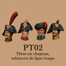 Têtes en chapeau, infanterie de ligne, troupe