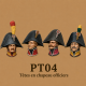 Têtes en chapeau, officiers