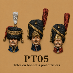 Têtes en bonnet à poil, officiers