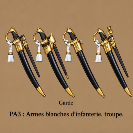 Armes blanches d'infanterie, troupe