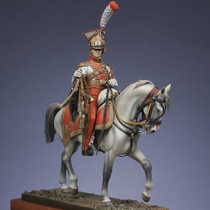 TROMPETTE A CHEVAL CAVALIER NAPOLEON PREMIER EMPIRE CBG MIGNOT PLOMB PEINT S74